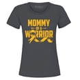 thumbnail image 1 of Shop4Ever Women's Mommy of a Warrior Graphic T-Shirt Medium Charcoal, 1 of 5