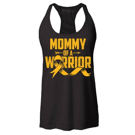 Shop4Ever Women's Mommy of a Warrior Racerback Tank Top XX-Large Black