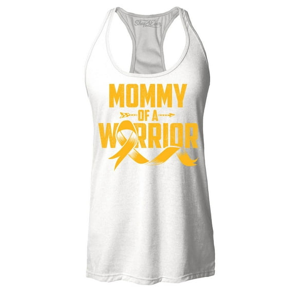 Shop4Ever Women's Mommy of a Warrior Racerback Tank Top XX-Large White
