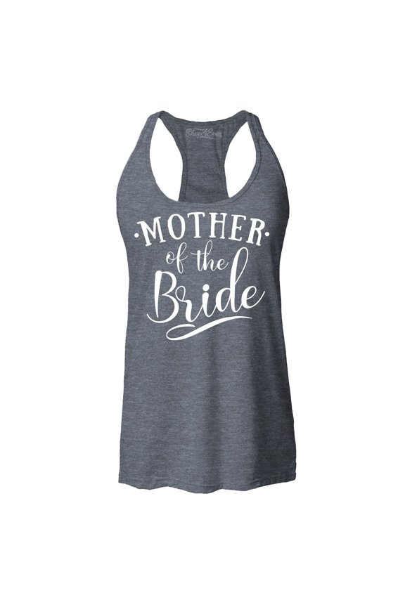 Women's Mother of the Bride Wedding Racerback Tank Top Large Charcoal