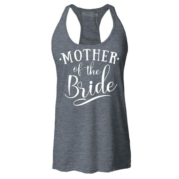 Shop4Ever Women's Mother of the Bride Wedding Racerback Tank Top Small Charcoal