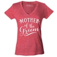 thumbnail image 1 of Shop4Ever Women's Mother of the Groom Wedding Slim Fit V-Neck T-Shirt Small Heather Red, 1 of 5