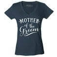 thumbnail image 1 of Shop4Ever Women's Mother of the Groom Wedding Slim Fit V-Neck T-Shirt X-Small Charcoal, 1 of 5