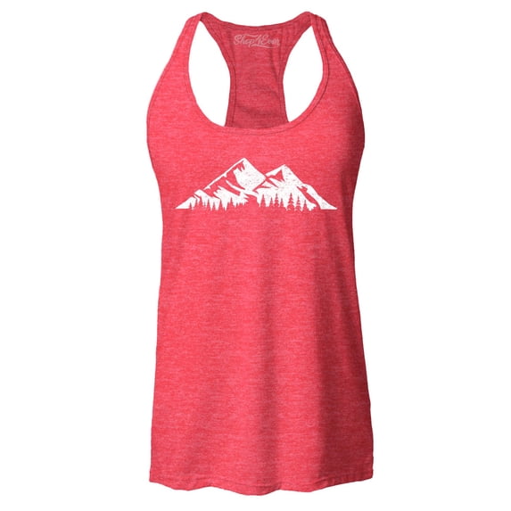 Shop4Ever Women's Mountains Scenery Nature Wildlife Racerback Tank Top Large Red