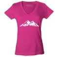 thumbnail image 1 of Shop4Ever Women's Mountains Scenery Nature Wildlife Slim Fit V-Neck T-Shirt X-Large Pink, 1 of 5