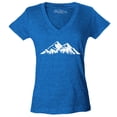 thumbnail image 1 of Shop4Ever Women's Mountains Scenery Nature Wildlife Slim Fit V-Neck T-Shirt XX-Large Heather Royal Blue, 1 of 5