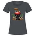 thumbnail image 1 of Shop4Ever Women's Mushroom Cat Cottagecore Graphic T-Shirt XXX-Large Charcoal, 1 of 5