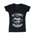 thumbnail image 1 of Shop4Ever Women's My Favorite People Call Me Grandma Slim Fit V-Neck T-Shirt Large Black, 1 of 5