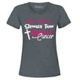 thumbnail image 1 of Shop4Ever Women's My God is Stronger Than Breast Cancer Graphic T-Shirt Large Dark Heather, 1 of 5