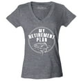 thumbnail image 1 of Shop4Ever Women's My Retirement Plan Fishing Slim Fit V-Neck T-Shirt X-Large Heather Charcoal, 1 of 5