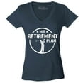 thumbnail image 1 of Shop4Ever Women's My Retirement Plan Golfing Slim Fit V-Neck T-Shirt Large Charcoal, 1 of 5
