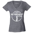 thumbnail image 1 of Shop4Ever Women's My Retirement Plan Golfing Slim Fit V-Neck T-Shirt Small Heather Charcoal, 1 of 5