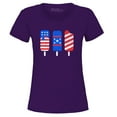 thumbnail image 1 of Shop4Ever Women's Patriotic Popsicles Ice Cream 4th of July Graphic T-Shirt Large Purple, 1 of 5