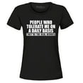 thumbnail image 1 of Shop4Ever Women's People Who Tolerate Me On A Daily Basis Real Heroes Graphic T-Shirt X-Large Black, 1 of 5