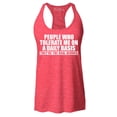 thumbnail image 1 of Shop4Ever Women's People Who Tolerate Me On A Daily Basis Real Heroes Racerback Tank Top Medium Red, 1 of 5