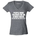thumbnail image 1 of Shop4Ever Women's People Who Tolerate Me On A Daily Basis Real Heroes Slim Fit V-Neck T-Shirt Large Heather Charcoal, 1 of 5