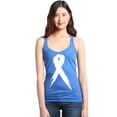 thumbnail image 1 of Shop4Ever Women's Pink Breast Cancer Awareness White Ribbon Racerback Tank Top Small Royal Blue, 1 of 5