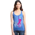 thumbnail image 1 of Shop4Ever Women's Pink Breast Cancer Ribbon American Flag Racerback Tank Top X-Small Royal Blue, 1 of 5