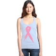 thumbnail image 1 of Shop4Ever Women's Pink Breast Cancer Ribbon Awareness Support Racerback Tank Top Large White, 1 of 5