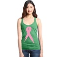 thumbnail image 1 of Shop4Ever Women's Pink Breast Cancer Ribbon Awareness Support Racerback Tank Top Medium Kelly Green, 1 of 5