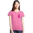 thumbnail image 1 of Shop4Ever Women's Pink Breast Cancer Ribbon Pin Breast Cancer Graphic T-Shirt Large Azalea Pink, 1 of 5