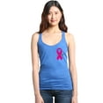 thumbnail image 1 of Shop4Ever Women's Pink Breast Cancer Ribbon Pin Breast Cancer Racerback Tank Top Small Royal Blue, 1 of 5