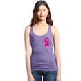 thumbnail image 1 of Shop4Ever Women's Pink Breast Cancer Ribbon Pin Breast Cancer Racerback Tank Top XX-Large Purple, 1 of 5