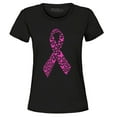 thumbnail image 1 of Shop4Ever Women's Pink Butterfly Ribbon Breast Cancer Awareness Graphic T-Shirt Medium Black, 1 of 5