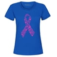 thumbnail image 1 of Shop4Ever Women's Pink Butterfly Ribbon Breast Cancer Awareness Graphic T-Shirt Small Royal Blue, 1 of 5