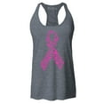 thumbnail image 1 of Shop4Ever Women's Pink Butterfly Ribbon Breast Cancer Awareness Racerback Tank Top XX-Large Charcoal, 1 of 5