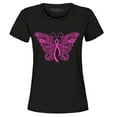thumbnail image 1 of Shop4Ever Women's Pink Ribbon Butterfly Breast Cancer Awareness Graphic T-Shirt Large Black, 1 of 5