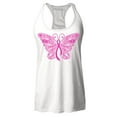 thumbnail image 1 of Shop4Ever Women's Pink Ribbon Butterfly Breast Cancer Awareness Racerback Tank Top Large White, 1 of 5
