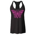 thumbnail image 1 of Shop4Ever Women's Pink Ribbon Butterfly Breast Cancer Awareness Racerback Tank Top XX-Large Black, 1 of 5
