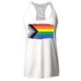 thumbnail image 1 of Shop4Ever Women's Progress Pride Flag Inclusive Rainbow Gay LGBTQ Racerback Tank Top Medium White, 1 of 5