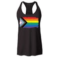 thumbnail image 1 of Shop4Ever Women's Progress Pride Flag Inclusive Rainbow Gay LGBTQ Racerback Tank Top X-Large Black, 1 of 5