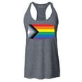 thumbnail image 1 of Shop4Ever Women's Progress Pride Flag Inclusive Rainbow Gay LGBTQ Racerback Tank Top X-Small Charcoal, 1 of 5