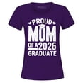thumbnail image 1 of Shop4Ever Women's Proud Mom of a 2026 Graduate Graphic T-Shirt XX-Large Purple, 1 of 5