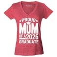 thumbnail image 1 of Shop4Ever Women's Proud Mom of a 2026 Graduate Slim Fit V-Neck T-Shirt Small Heather Red, 1 of 5