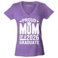 thumbnail image 1 of Shop4Ever Women's Proud Mom of a 2026 Graduate Slim Fit V-Neck T-Shirt X-Small Heather Purple, 1 of 5
