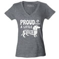 thumbnail image 1 of Shop4Ever Women's Proud to Have a Little Weiner Funny Dachshund Dog Slim Fit V-Neck T-Shirt Large Heather Charcoal, 1 of 5