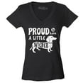 thumbnail image 1 of Shop4Ever Women's Proud to Have a Little Weiner Funny Dachshund Dog Slim Fit V-Neck T-Shirt X-Large Black, 1 of 5