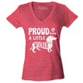 thumbnail image 1 of Shop4Ever Women's Proud to Have a Little Weiner Funny Dachshund Dog Slim Fit V-Neck T-Shirt XX-Large Heather Red, 1 of 5