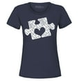 thumbnail image 1 of Shop4Ever Women's Puzzle Heart Autism Awareness Graphic T-Shirt XXX-Large Navy, 1 of 5
