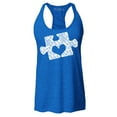 thumbnail image 1 of Shop4Ever Women's Puzzle Heart Autism Awareness Racerback Tank Top XX-Large Royal Blue, 1 of 5