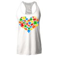 thumbnail image 1 of Shop4Ever Women's Puzzle Heart Support Autism Awareness Racerback Tank Top Large White, 1 of 5