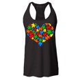 thumbnail image 1 of Shop4Ever Women's Puzzle Heart Support Autism Awareness Racerback Tank Top X-Large Black, 1 of 5