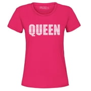 Shop4Ever Women's Queen African Pattern Style Graphic T-Shirt Large Heliconia Pink