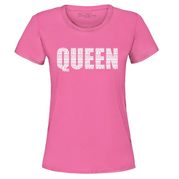 Shop4Ever Women's Queen African Pattern Style Graphic T-Shirt XXX-Large Azalea Pink
