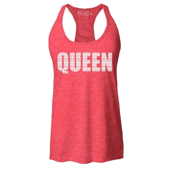 Shop4Ever Women's Queen African Pattern Style Racerback Tank Top X-Small Red