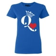 thumbnail image 1 of Shop4Ever Women's Queen of Hearts Graphic T-Shirt X-Large Royal Blue, 1 of 5
